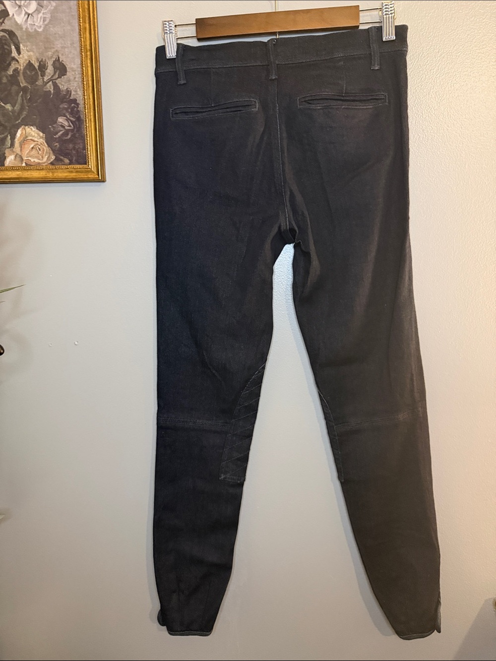 Ralph Lauren Black Equestrian Riding Pants Quilted Knee Patch Jodhpurs - Picture 8 of 8